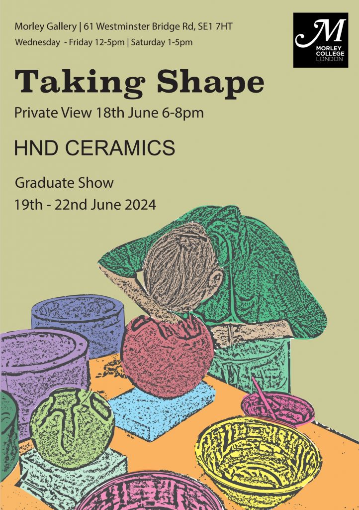 HND Ceramics show private view poster