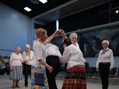 Students in a country dancing class