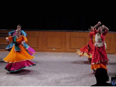 Students performing kathak dance