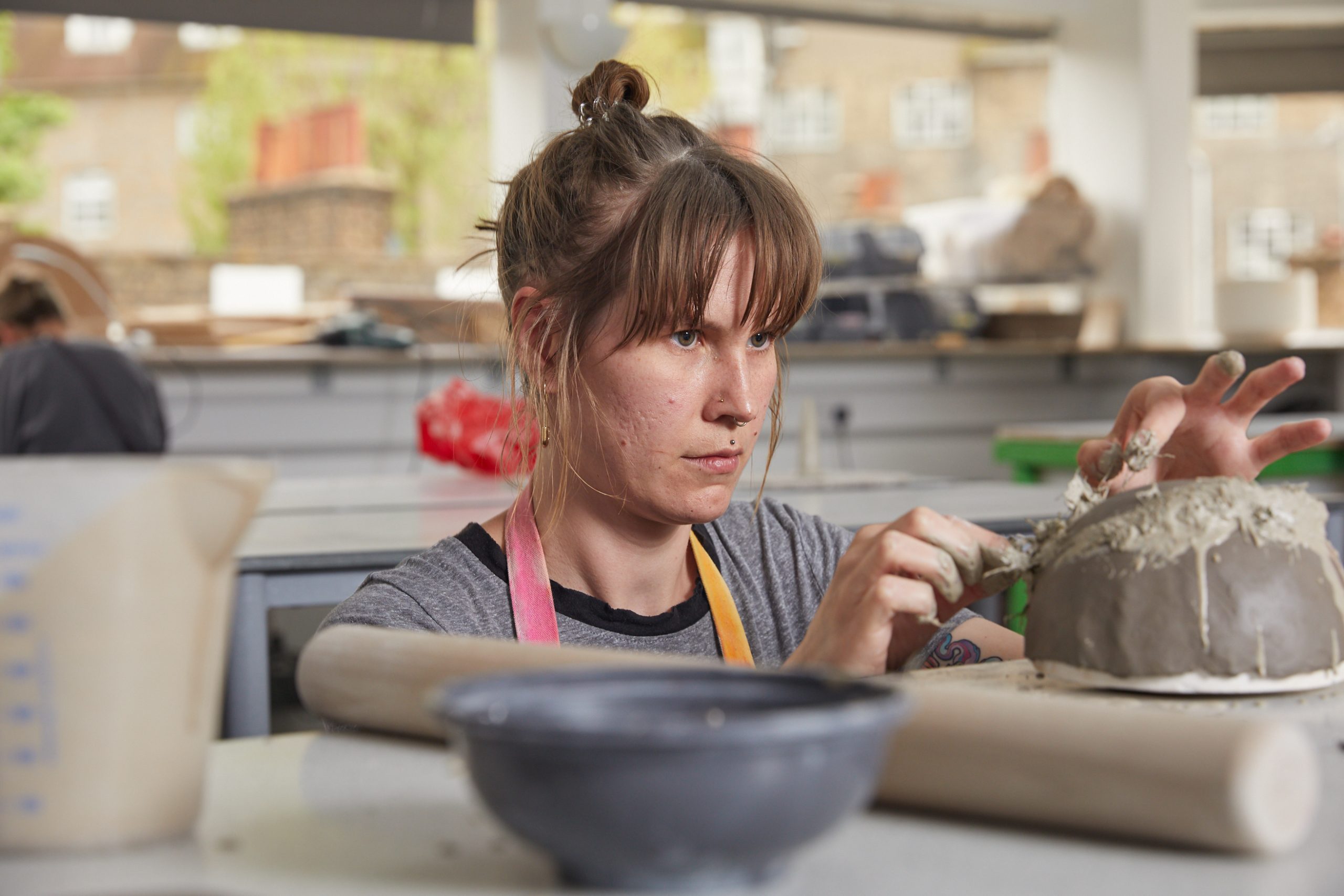 Young women in ceramics studio